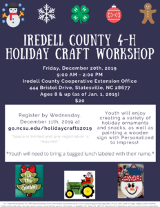 Cover photo for 4-H Holiday Craft Workshop Scheduled