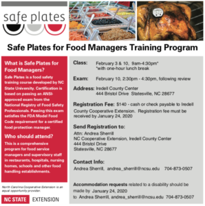 Flyer for Safeplates Class Feb 2020