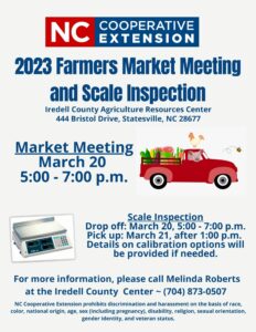 Iredell County Farmers Market Meeting Flyer