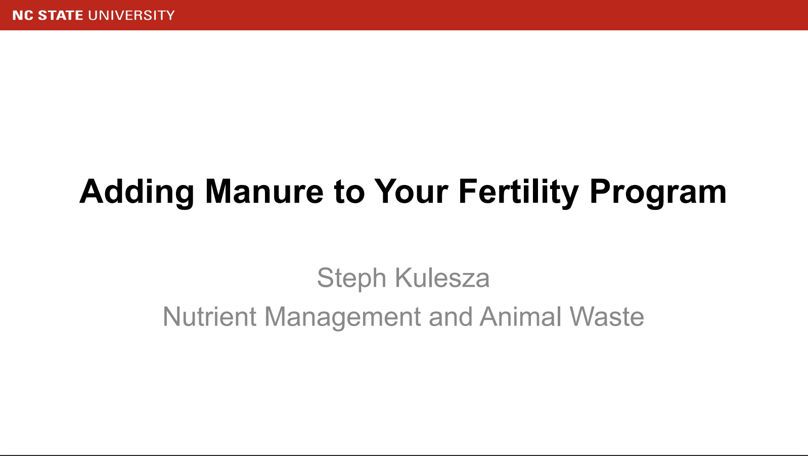 Adding Manure to Your Fertility Program