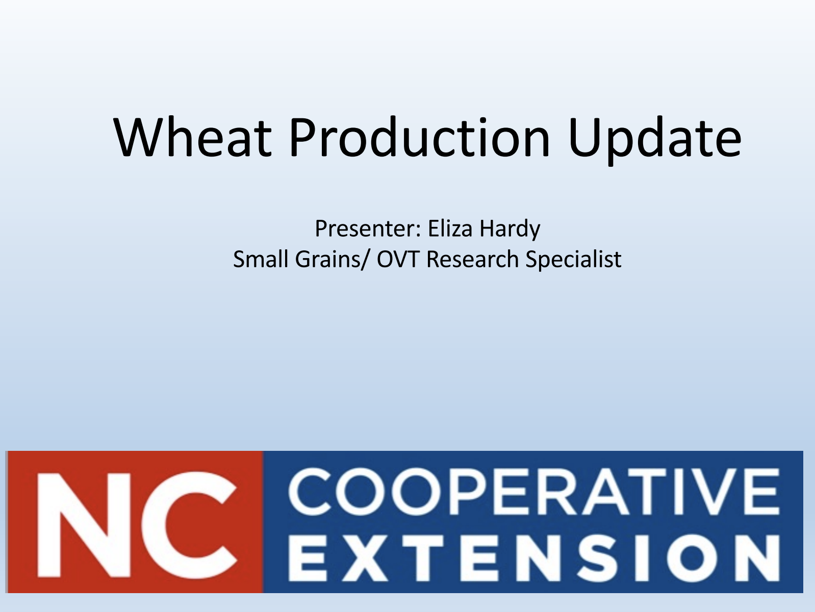 Wheat Production Update