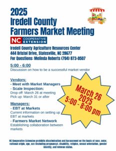 Cover photo for 2025 Iredell County Farmers Market Meeting